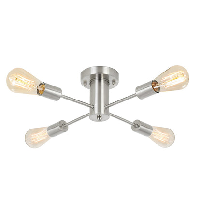 Lampada da soffitto industriale a 4 luci con montaggio a semi-incasso per cucina, sala da pranzo, camera da letto, studio, soggiorno - N/D