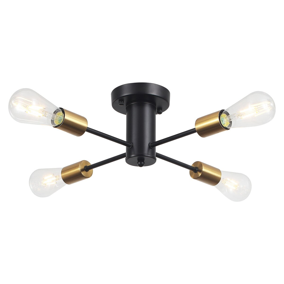 Lampada da soffitto industriale a 4 luci con montaggio a semi-incasso per cucina, sala da pranzo, camera da letto, studio, soggiorno - N/D