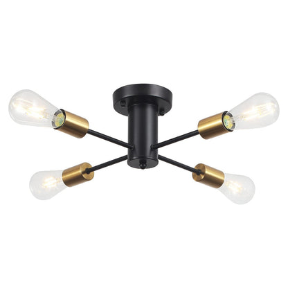 Lampada da soffitto industriale a 4 luci con montaggio a semi-incasso per cucina, sala da pranzo, camera da letto, studio, soggiorno - N/D