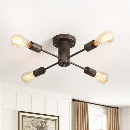 Lampada da soffitto industriale a 4 luci con montaggio a semi-incasso per cucina, sala da pranzo, camera da letto, studio, soggiorno - N/D