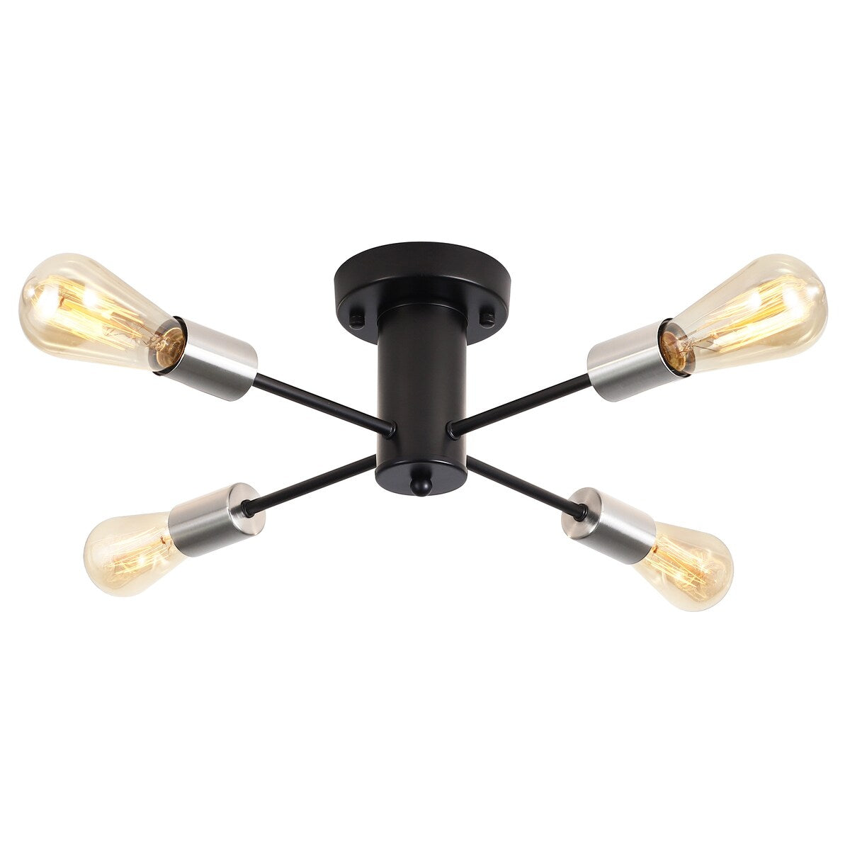 Lampada da soffitto industriale a 4 luci con montaggio a semi-incasso per cucina, sala da pranzo, camera da letto, studio, soggiorno - N/D