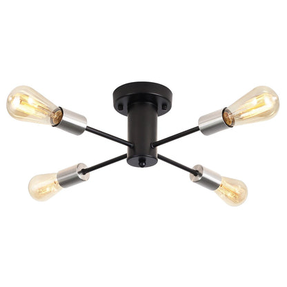 Lampada da soffitto industriale a 4 luci con montaggio a semi-incasso per cucina, sala da pranzo, camera da letto, studio, soggiorno - N/D