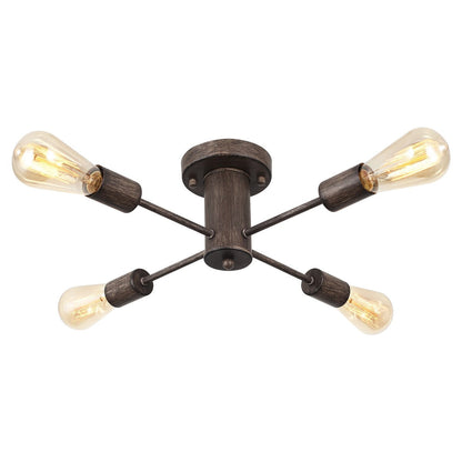 Lampada da soffitto industriale a 4 luci con montaggio a semi-incasso per cucina, sala da pranzo, camera da letto, studio, soggiorno - N/D
