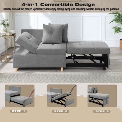 Divano letto singolo convertibile 4 in 1 con schienale regolabile