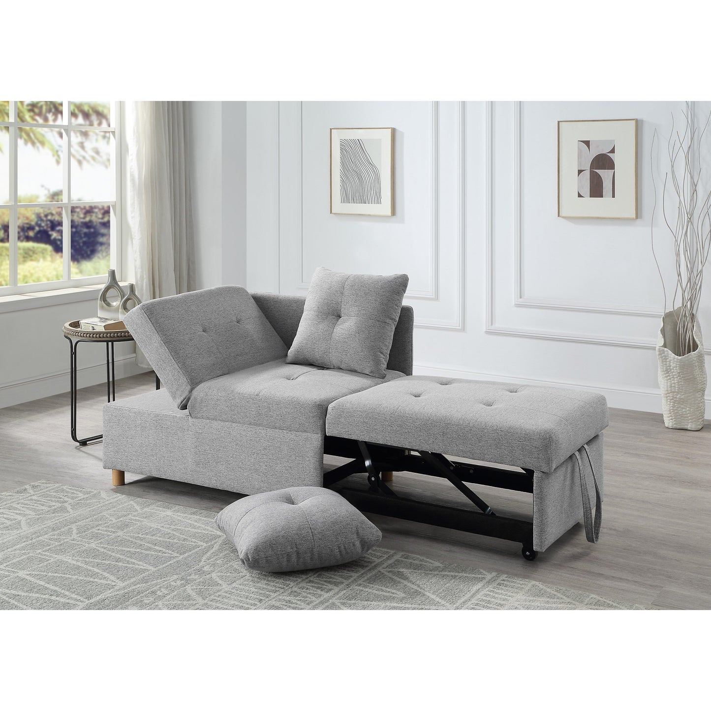 Divano letto singolo convertibile 4 in 1 con schienale regolabile