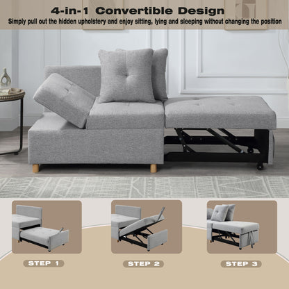 Divano letto singolo convertibile 4 in 1 con schienale regolabile
