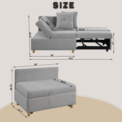 Divano letto singolo convertibile 4 in 1 con schienale regolabile