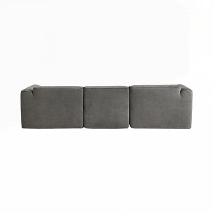 Divano a 4 posti con cuscini di seduta in pura spugna e poggiapiedi staccabile, include 3 cuscini decorativi