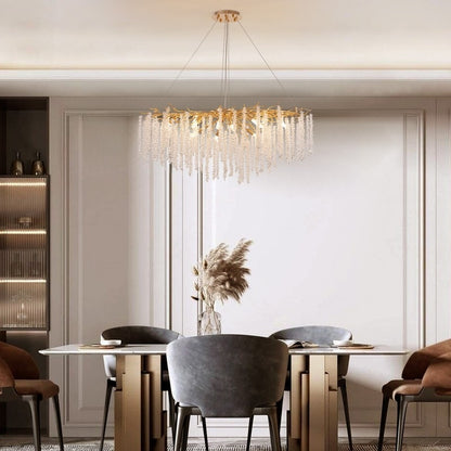 Lampadario rettangolare moderno in cristallo dorato da 40 pollici con rami di albero, lampadario per isola cucina, lampada a sospensione per sala da pranzo
