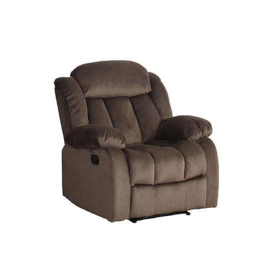 41 sedia a dondolo reclinabile in tessuto microsuede color marrone orsetto