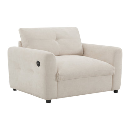 Poltrona con seduta larga da 42 pollici, caricabatterie a doppia porta e design con tirante imbottito di Harper&amp;Bright Designs