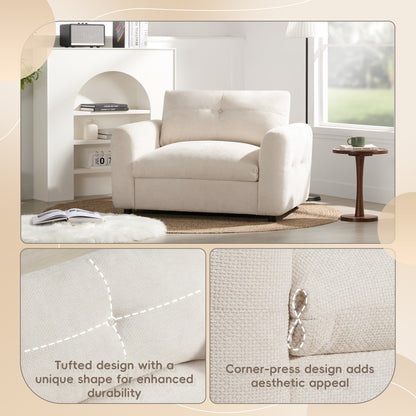 Poltrona con seduta larga da 42 pollici, caricabatterie a doppia porta e design con tirante imbottito di Harper&amp;Bright Designs