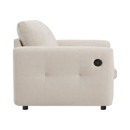 Poltrona con seduta larga da 42 pollici, caricabatterie a doppia porta e design con tirante imbottito di Harper&amp;Bright Designs