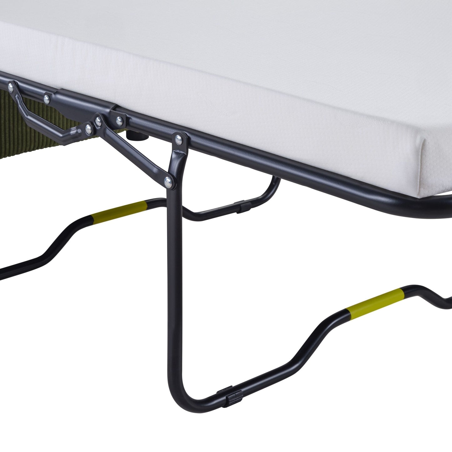Divano letto matrimoniale in velluto a coste da 47,2 pollici con materasso pieghevole, tavolino laterale, porte USB e tasca portaoggetti