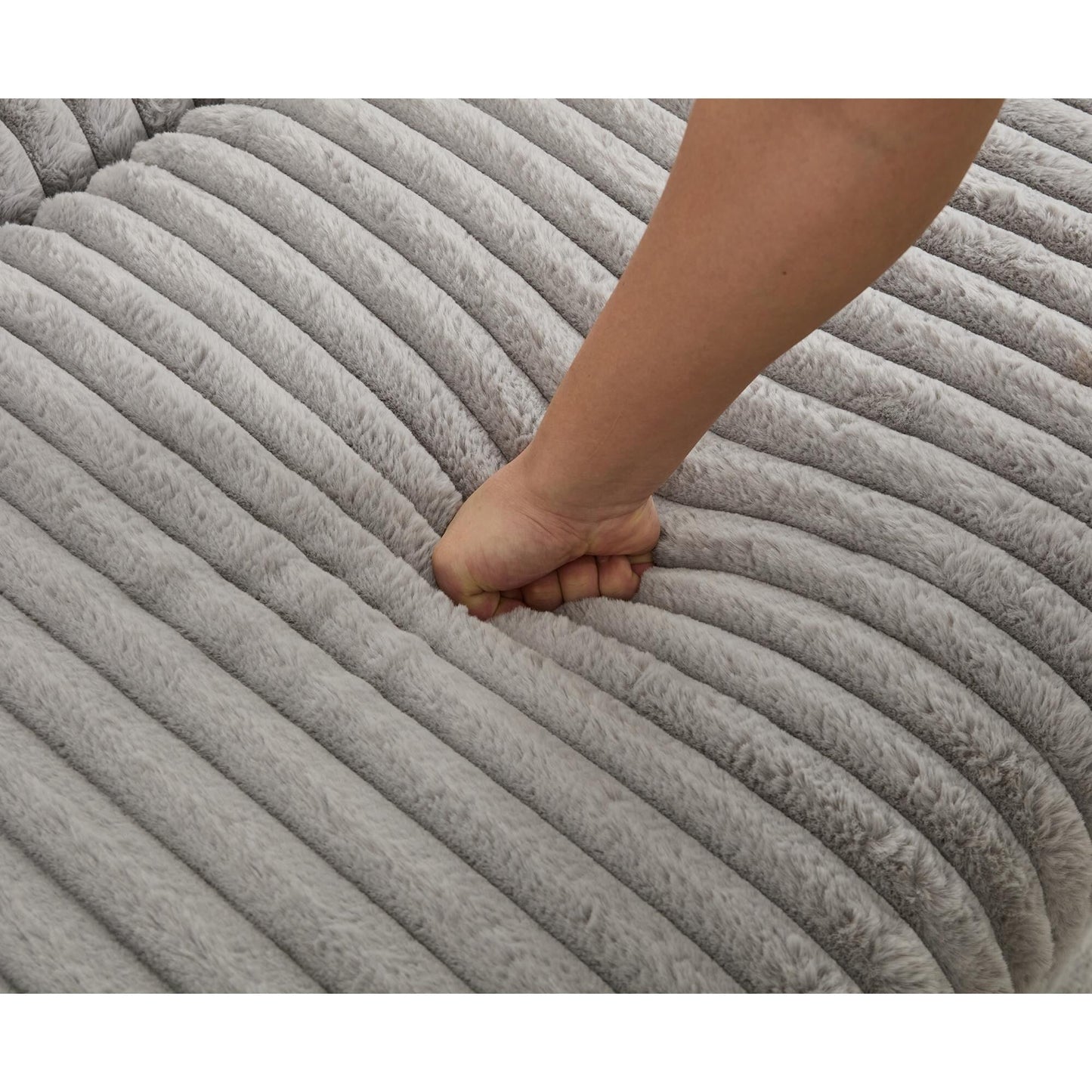 Chaise longue oversize in velluto a coste da 47,7 pollici con poggiapiedi reclinabile
