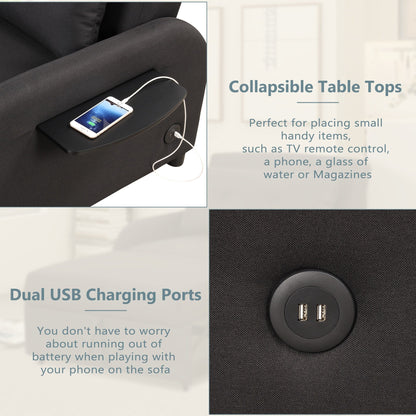 Divano letto 3 in 1 da 48,82 posti con tavolino a 2 ali e ricarica USB