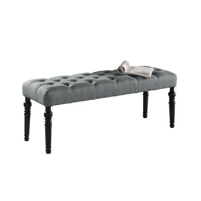 Panca da pranzo moderna con gambe tornite e trapuntate in tessuto 48x16x19,5 pollici - 48x16x19,5 pollici