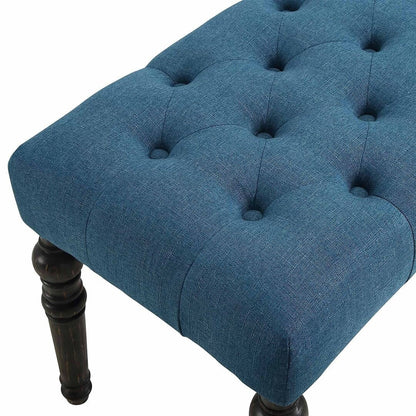 Panca da pranzo moderna con gambe tornite e trapuntate in tessuto 48x16x19,5 pollici - 48x16x19,5 pollici