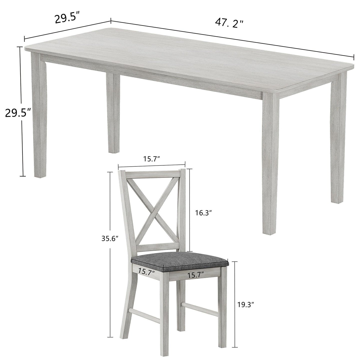 Set da pranzo in legno massello da 5/7 pezzi