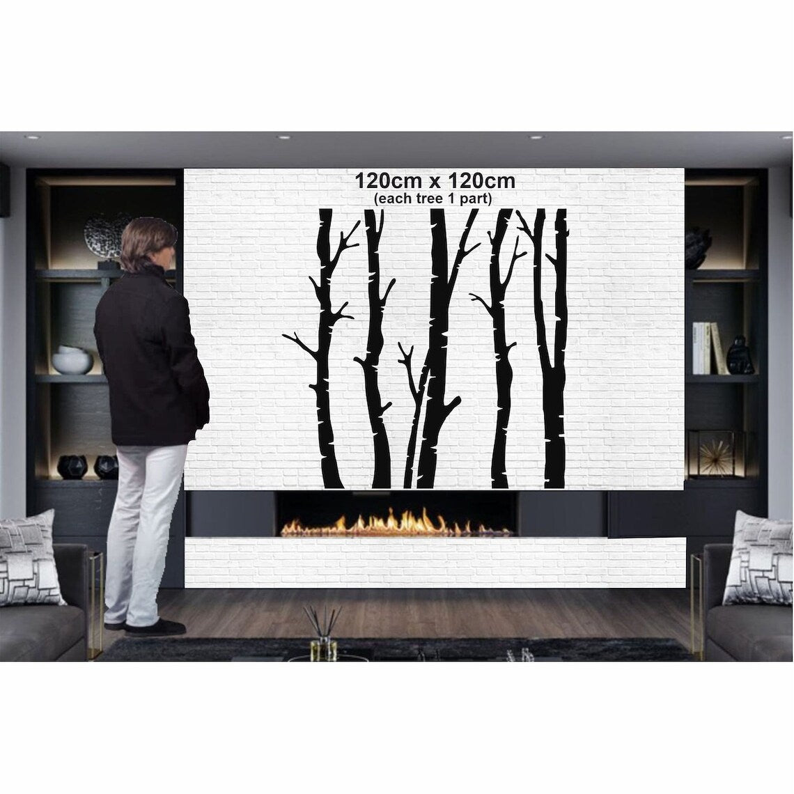 5 decorazioni da parete in metallo a forma di albero secco per la casa e l'esterno