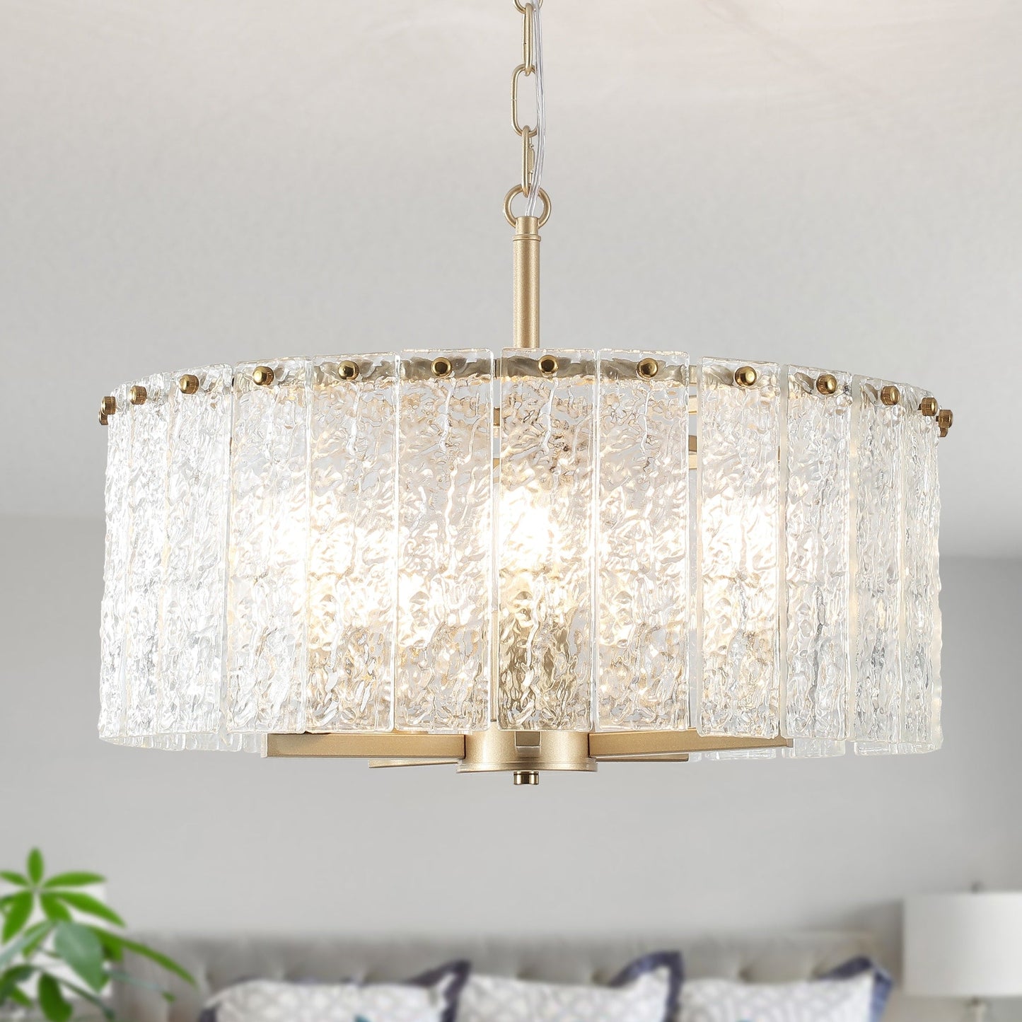 Lampadario moderno a tamburo rotondo a 5 luci, lampadario classico semi-incassato, lampada a sospensione per isola cucina e sala da pranzo