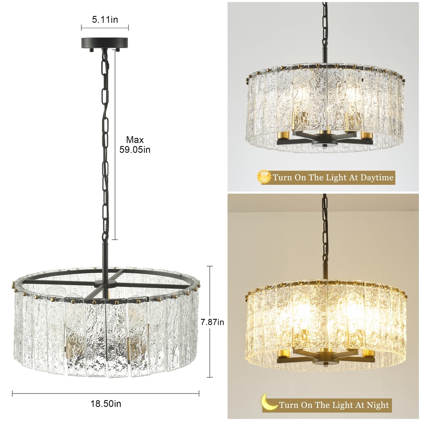 Lampadario moderno a tamburo rotondo a 5 luci, lampadario classico semi-incassato, lampada a sospensione per isola cucina e sala da pranzo