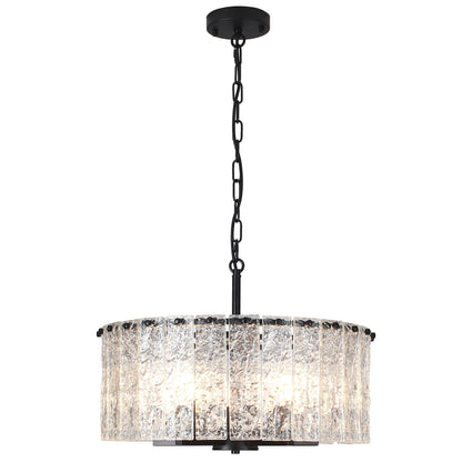 Lampadario moderno a tamburo rotondo a 5 luci, lampadario classico semi-incassato, lampada a sospensione per isola cucina e sala da pranzo