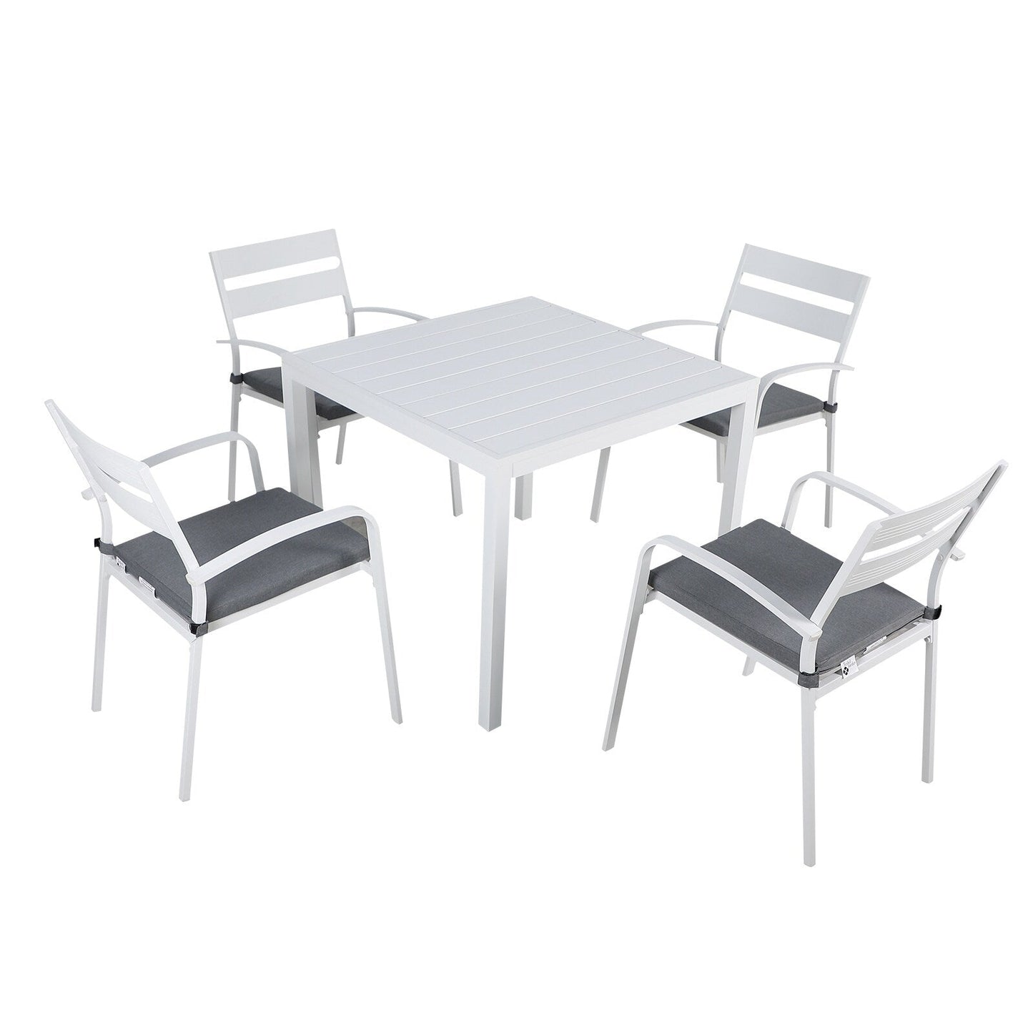 Set da pranzo in alluminio per esterni da 5 pezzi