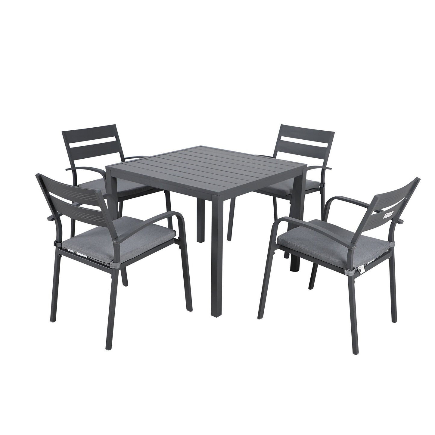 Set da pranzo in alluminio per esterni da 5 pezzi