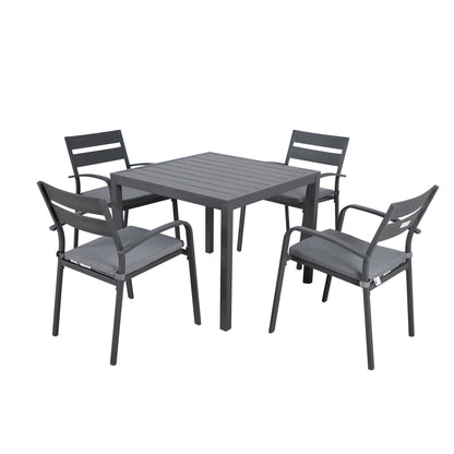 Set da pranzo in alluminio per esterni da 5 pezzi