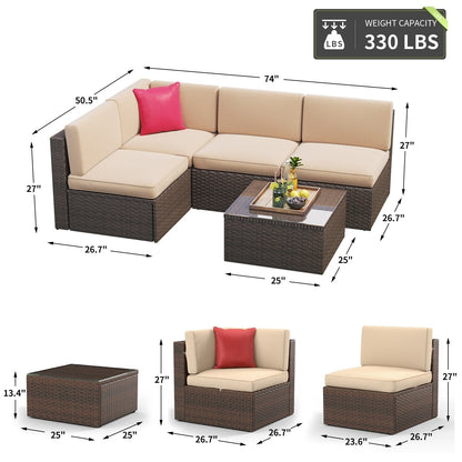 Set di mobili da giardino da 5 pezzi