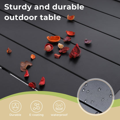Set da pranzo per patio con rivestimento E da 5 pezzi e sedie impilabili