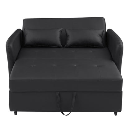 Divano letto trasformabile in PU da 51,57 pollici con 3 porte USB, capacità di carico di 400 libbre e meccanismo letto estraibile