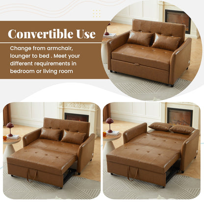 Divano letto trasformabile in PU da 51,57 pollici con 3 porte USB, capacità di carico di 400 libbre e meccanismo letto estraibile