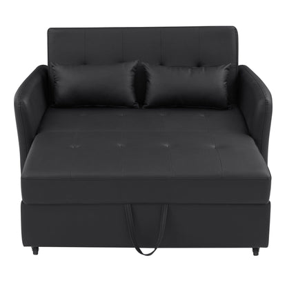 Divano letto trasformabile in PU da 51,57 pollici con 3 porte USB, capacità di carico di 400 libbre e meccanismo letto estraibile