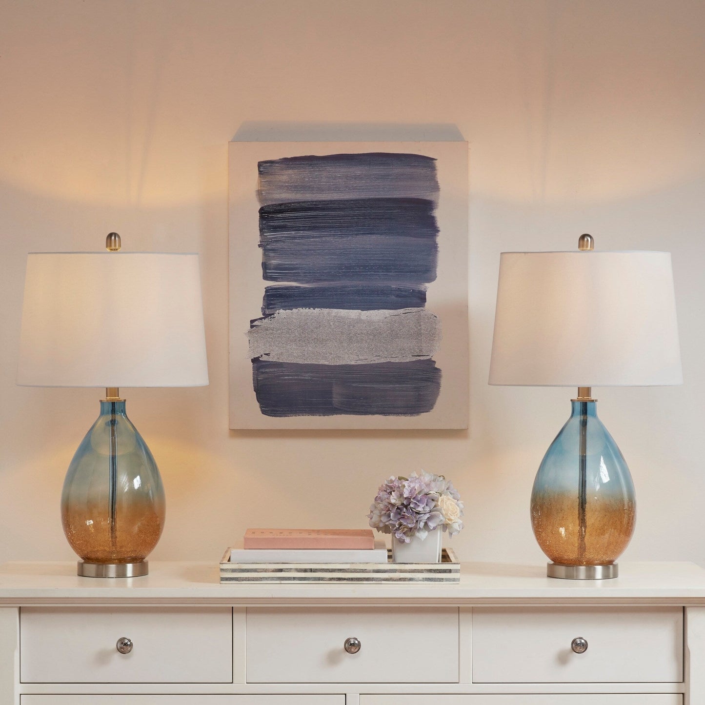 Lampada da tavolo in vetro 510 Design Cortina Ombre, set da 2