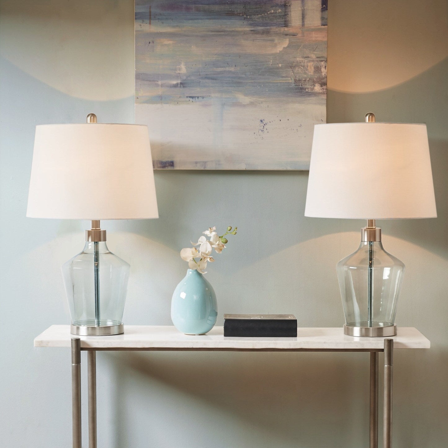 Lampada da tavolo angolare in vetro 510 Design Harmony, set da 2