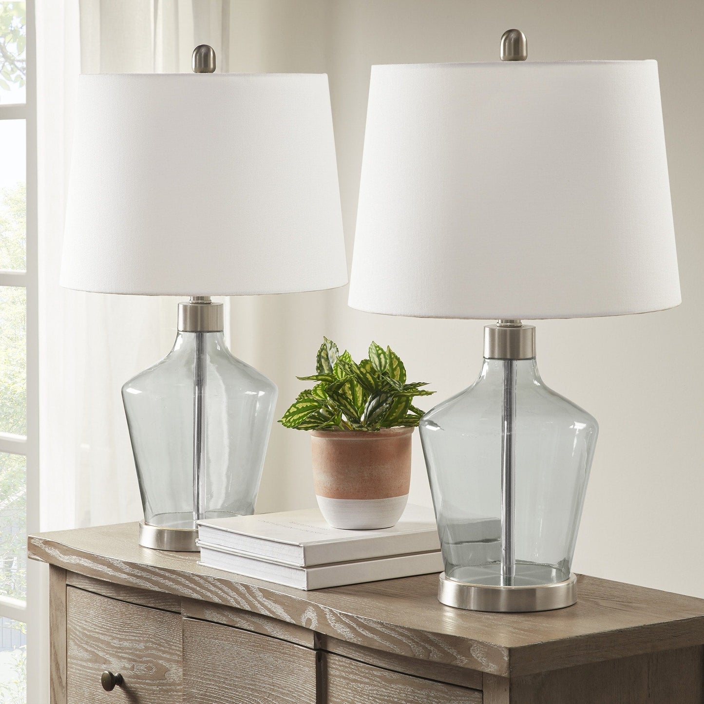 Lampada da tavolo angolare in vetro 510 Design Harmony, set da 2