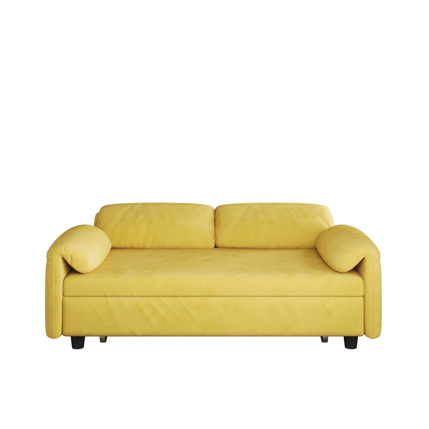 Divano letto in velluto da 54 pollici - Design multiuso con letto matrimoniale retrattile e braccioli portaoggetti