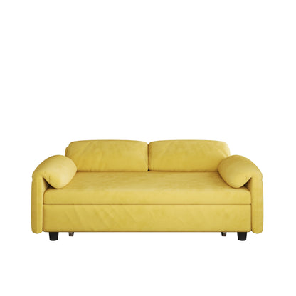 Divano letto in velluto da 54 pollici - Design multiuso con letto matrimoniale retrattile e braccioli portaoggetti
