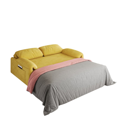 Divano letto in velluto da 54 pollici - Design multiuso con letto matrimoniale retrattile e braccioli portaoggetti