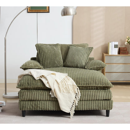 Poltrona chaise longue oversize da 54,75 W, divano letto imbottito e soffice con 2 cuscini