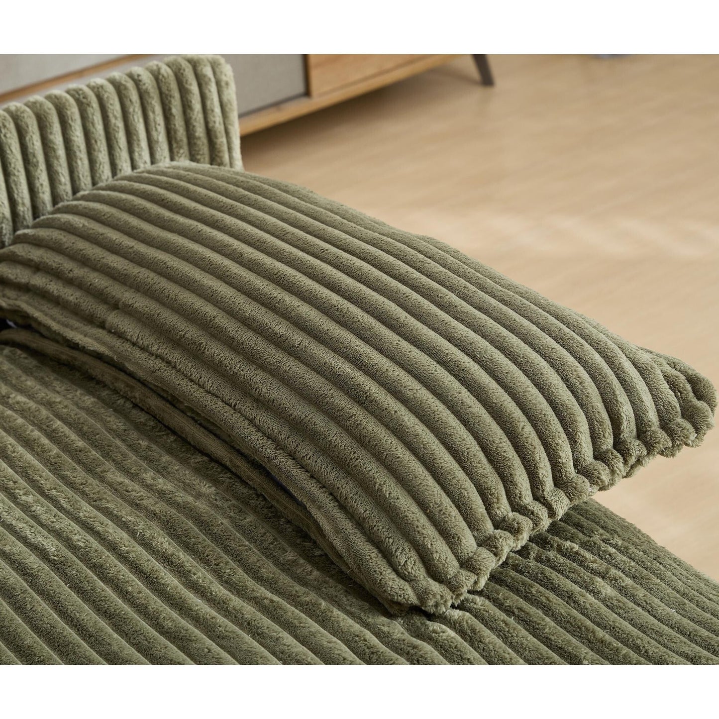 Poltrona chaise longue oversize da 54,75 W, divano letto imbottito e soffice con 2 cuscini