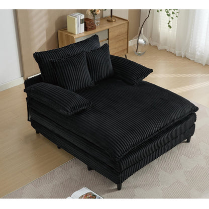 Poltrona chaise longue oversize da 54,75 W, divano letto imbottito e soffice con 2 cuscini