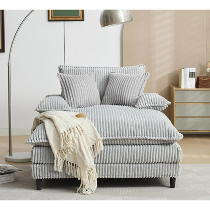 Poltrona chaise longue oversize da 54,75 W, divano letto imbottito e soffice con 2 cuscini