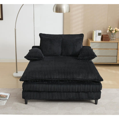 Poltrona chaise longue oversize da 54,75 W, divano letto imbottito e soffice con 2 cuscini