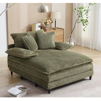 Poltrona chaise longue oversize da 54,75 W, divano letto imbottito e soffice con 2 cuscini