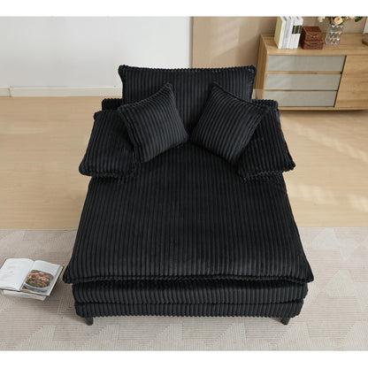 Poltrona chaise longue oversize da 54,75 W, divano letto imbottito e soffice con 2 cuscini