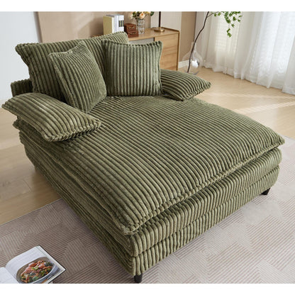 Poltrona chaise longue oversize da 54,75 W, divano letto imbottito e soffice con 2 cuscini