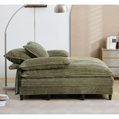 Poltrona chaise longue oversize da 54,75 W, divano letto imbottito e soffice con 2 cuscini